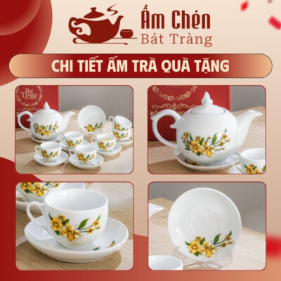 Cận cảnh kiểu dáng và họa tiết của bộ trà VT-15