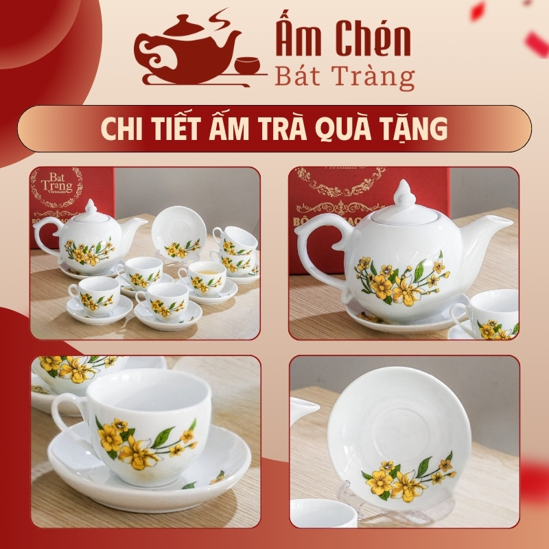 Cận cảnh kiểu dáng và họa tiết của bộ trà VT-15