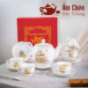 Bộ Trà Sứ Thuận Buồm Xuôi Gió Vẽ Vàng Dáng Camellia VT-29