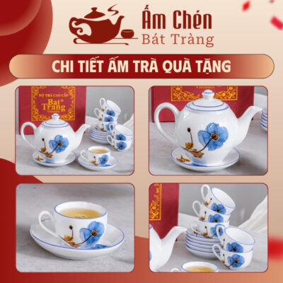 Cận cảnh họa tiết tinh tế của bộ trà VT-22