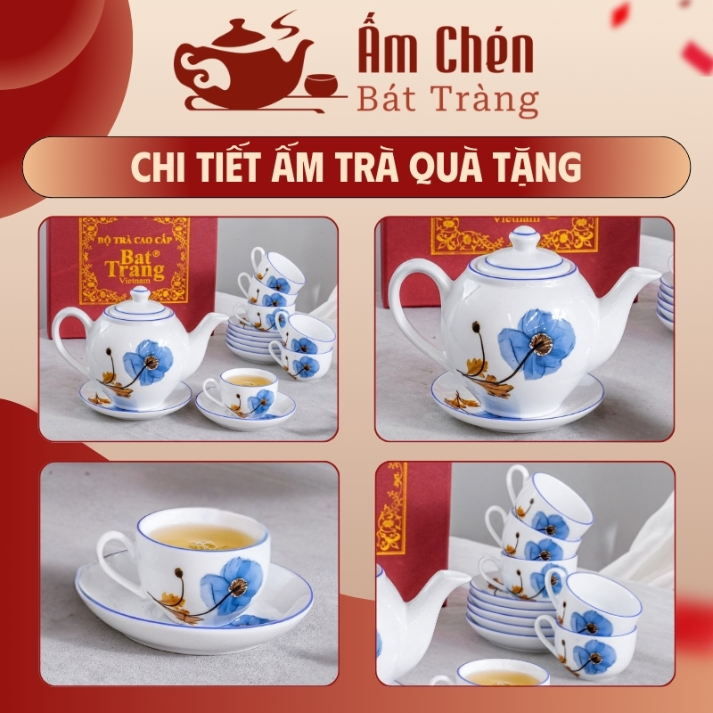 Cận cảnh họa tiết tinh tế của bộ trà VT-22