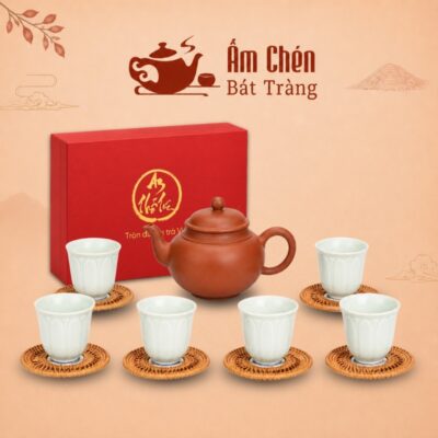 Bộ Ấm Chén An Thổ Túc Núm Tròn Chén Búp Sen Men Ngọc ATT-04